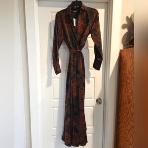 Aakaa Long Sleeve Wrap Maxi Dress size XS